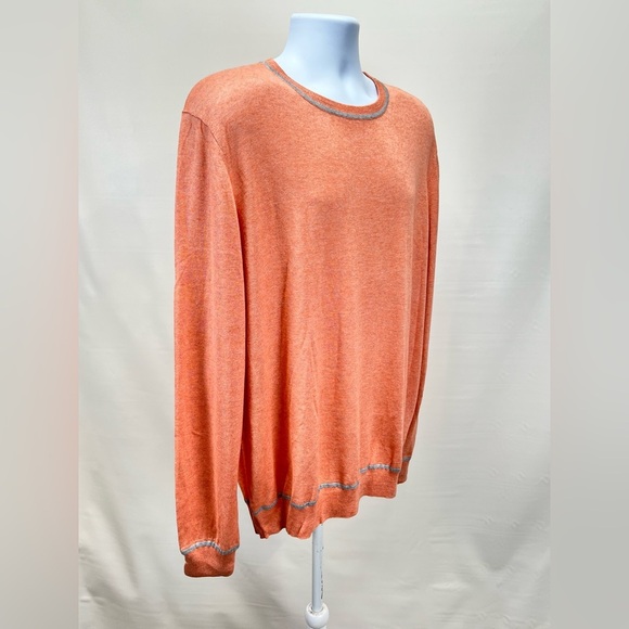 NORDSTROM Men’s peach Silk/Cashmere crew neck sweater size 2XL - Picture 8 of 13
